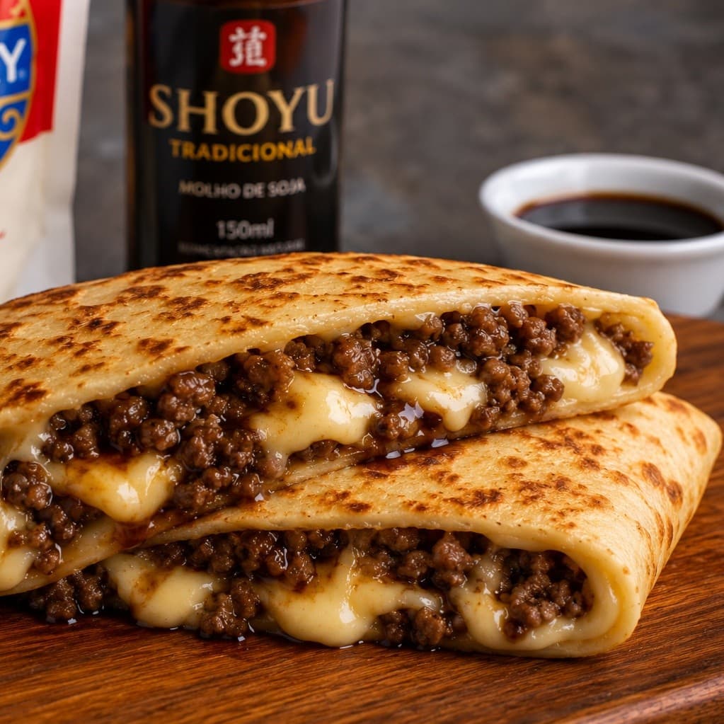 Crepe de Carne Moída c/ Catupiry e Shoyu