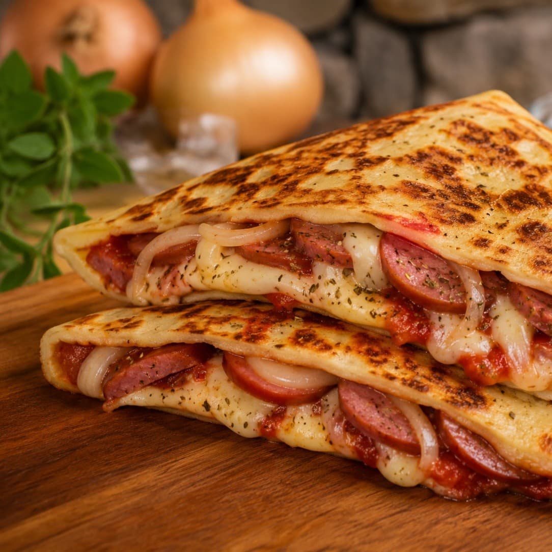 Crepe de Calabresa c/ Queijo e Orégano