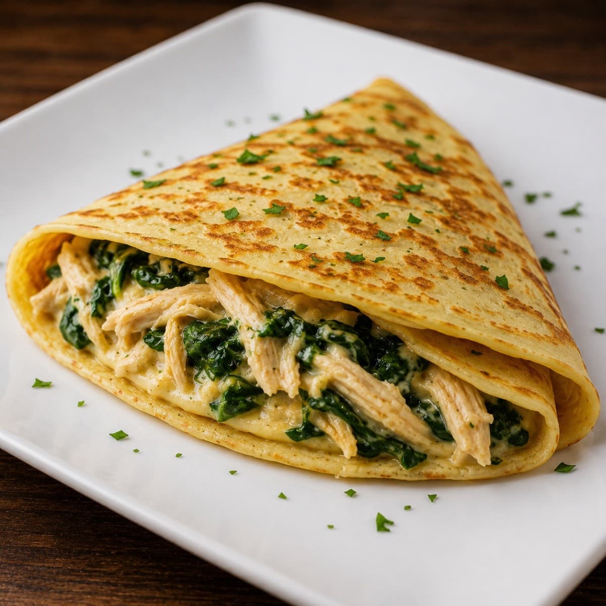 Crepe de Frango e Espinafre