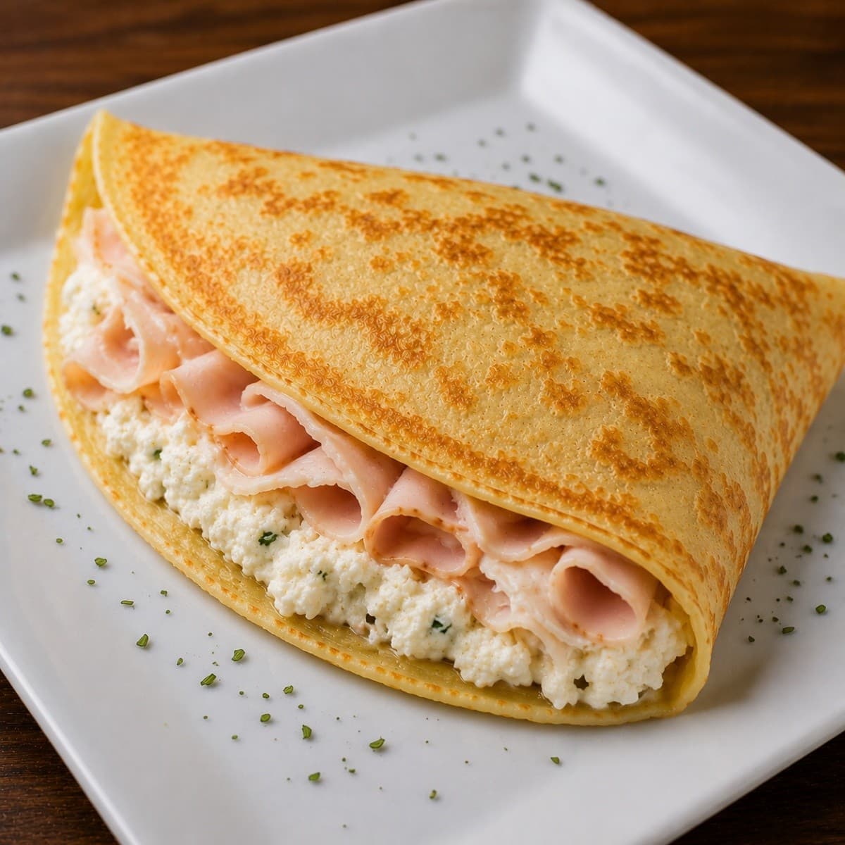Crepe de Peru Defumado e Ricota