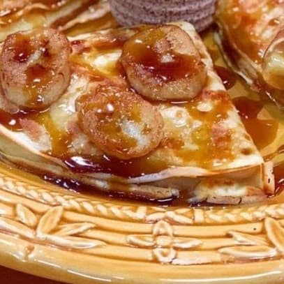 Crepe de Banana, Canela e Mel