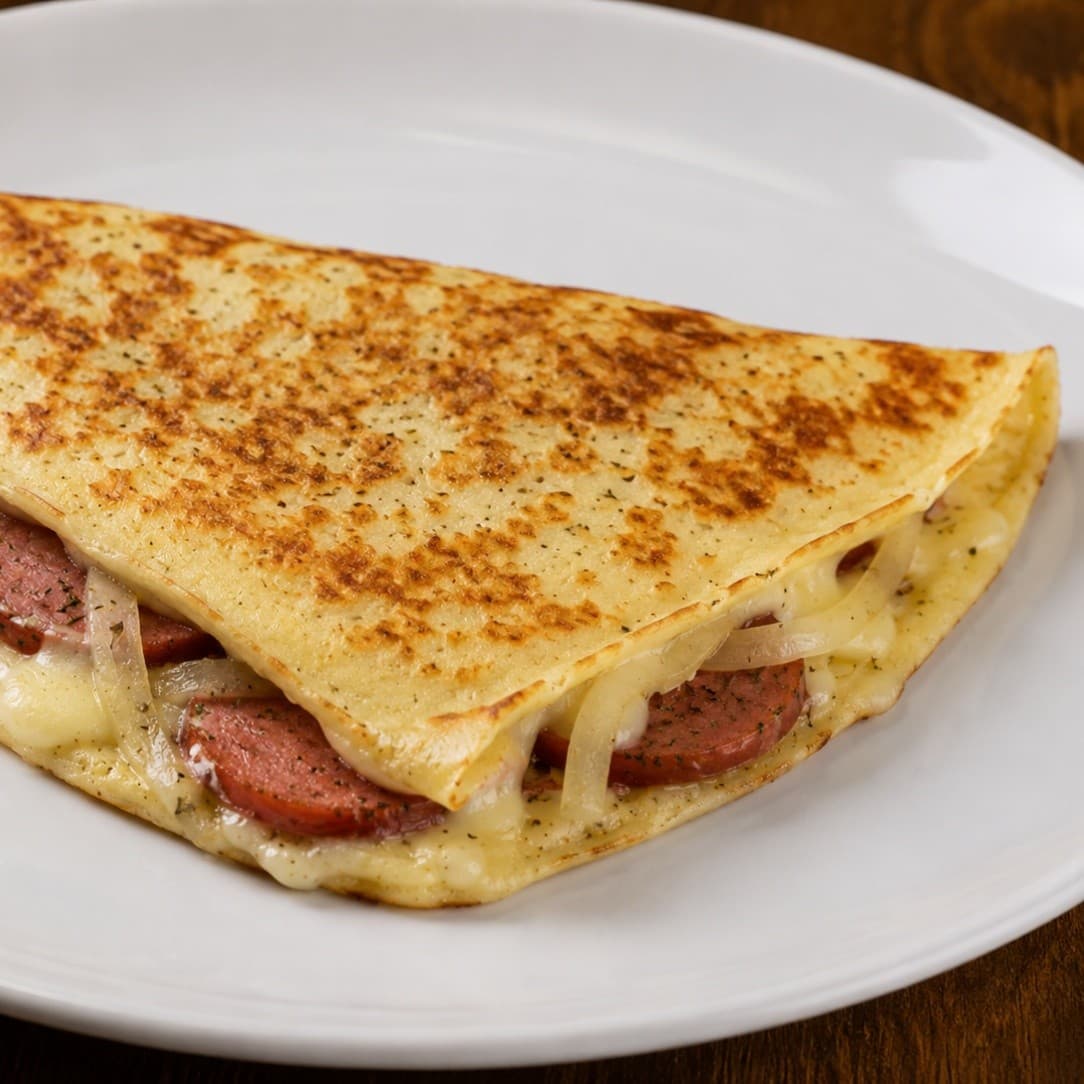Crepe de Calabresa c/ Queijo e Cebola