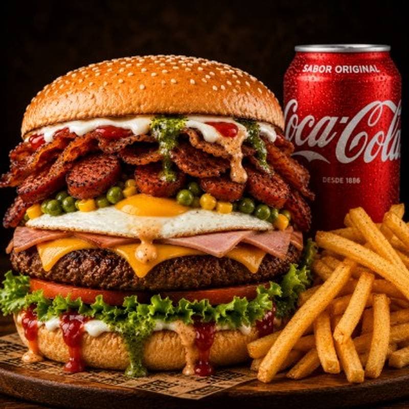 COMBO 3: X-Tudo + batata frita + refrigerante lata