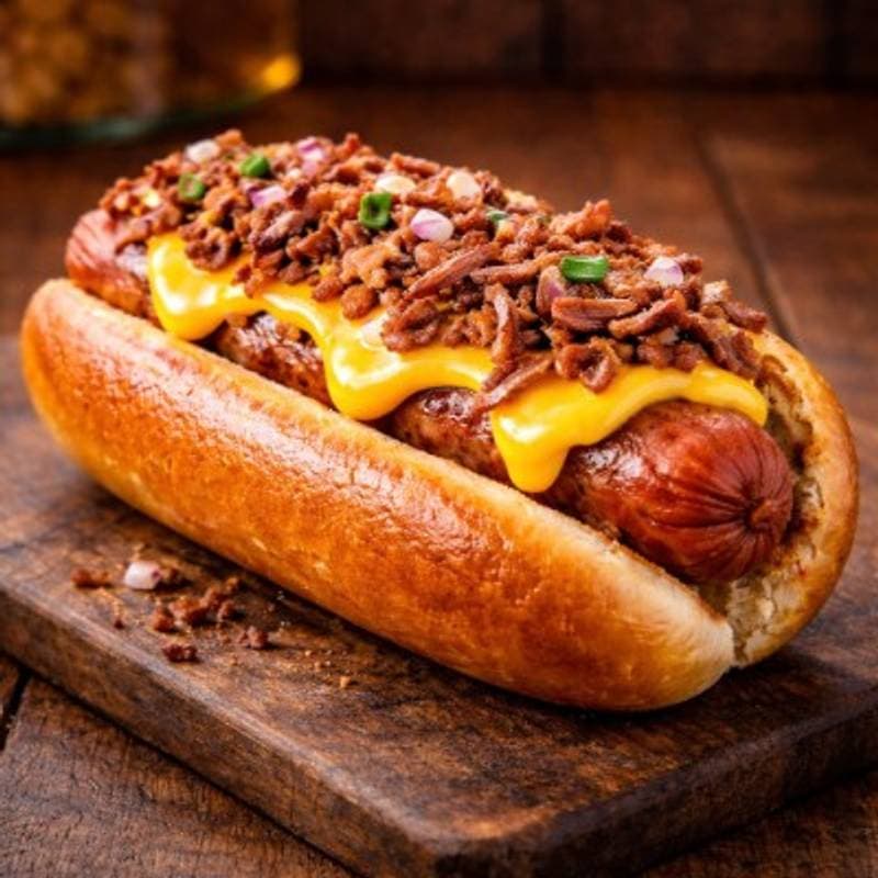Hot Dog ao Creme de Queijo c/ Bacon