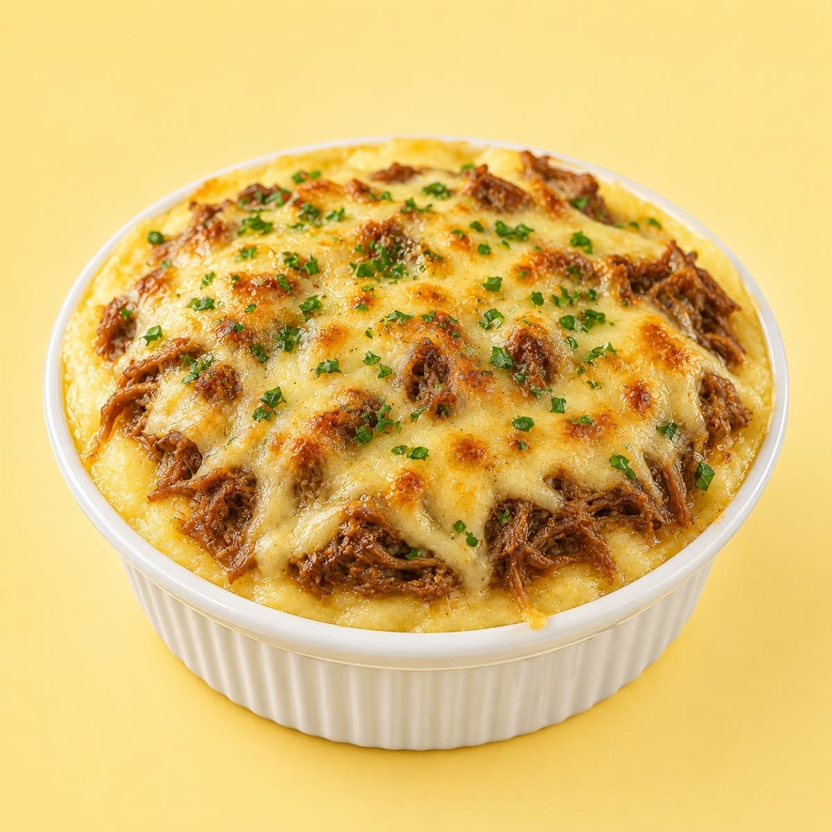 Batata Recheada de Carne Desfiada