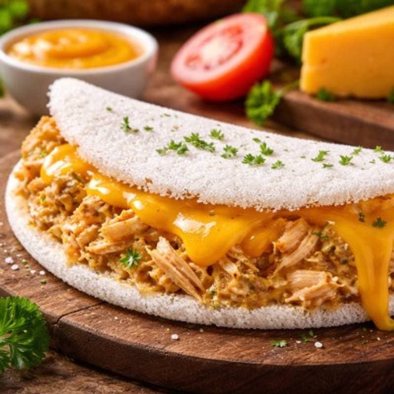 Tapioca de frango com cheddar
