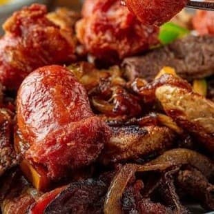 Arrumadinho Misto (Filé de frango + filé mignon + calabresa)