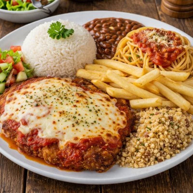 Contra Filé a Parmegiana c/ Fritas