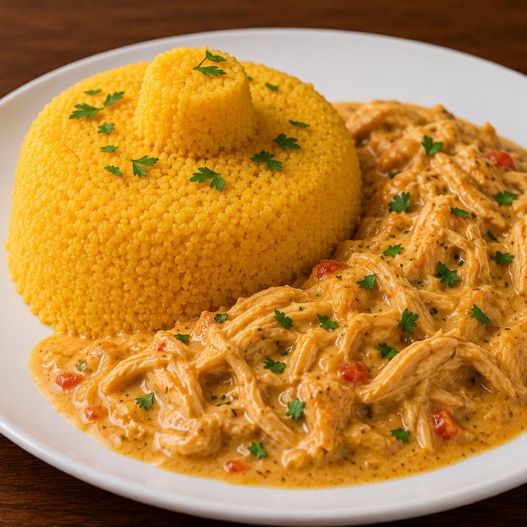 Cuscuz com Frango Cremoso