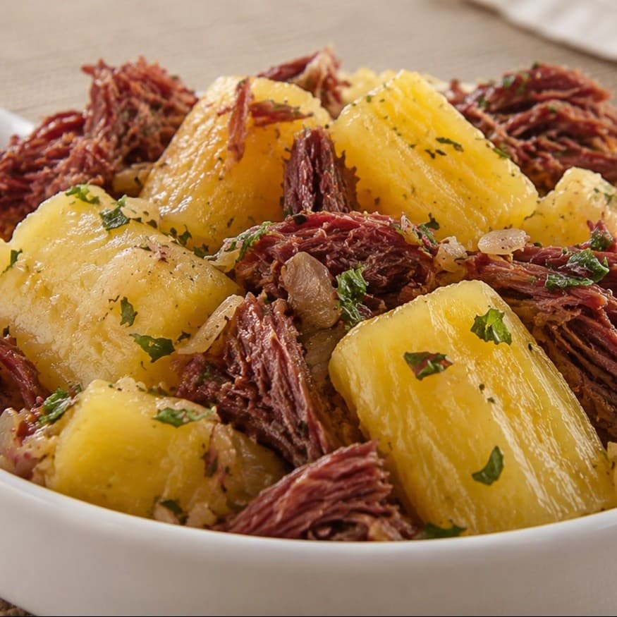 Macaxeira com Carne de Charque
