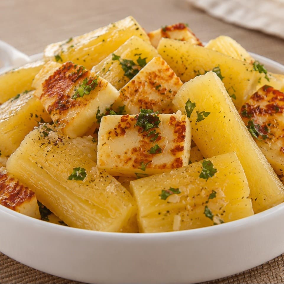 Macaxeira com Queijo Coalho