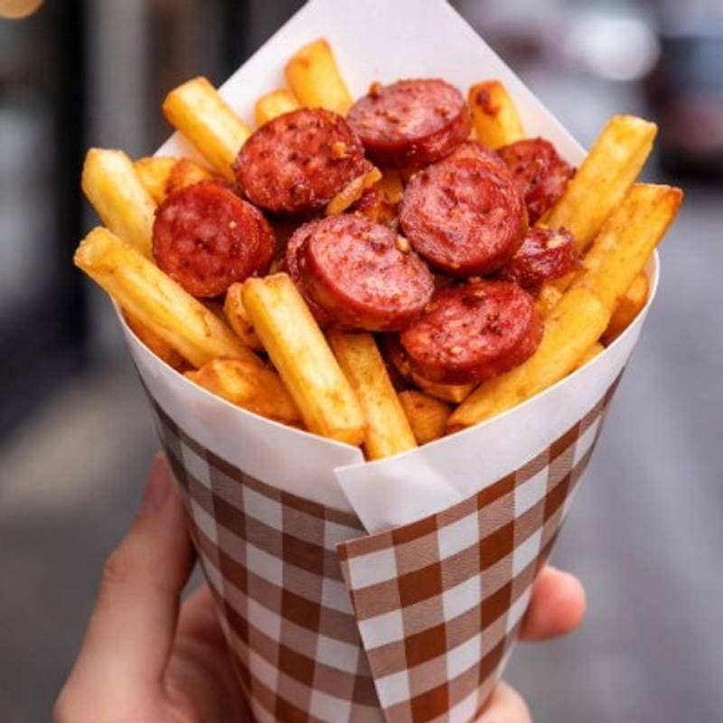 Batata e Calabresa no Cone