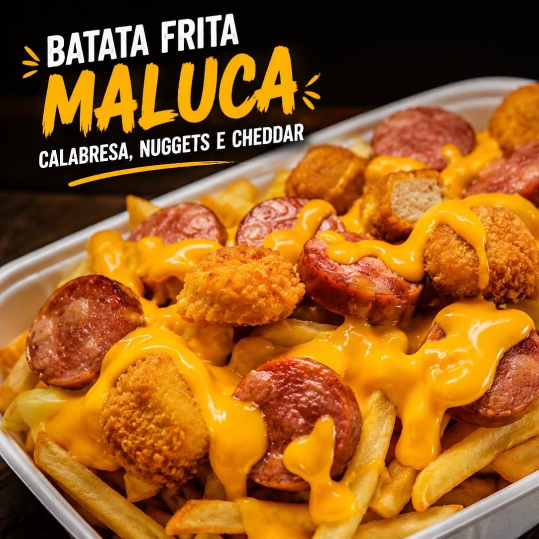 BATATA FRITA MALUCA Calabresa, Nuggets e Cheddar