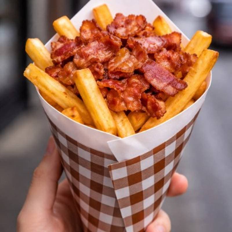 Batata e Bacon no Cone