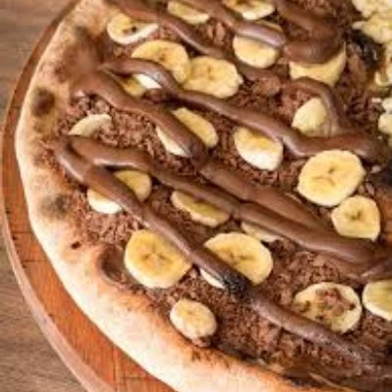 Pizza de Banana com Chocolate
