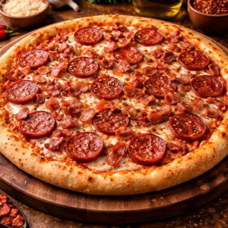 Pizza de Calabresa com Bacon