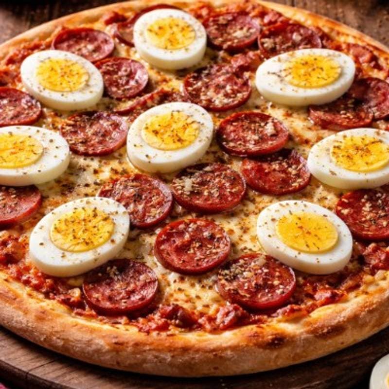 Pizza de Calabresa com Ovos