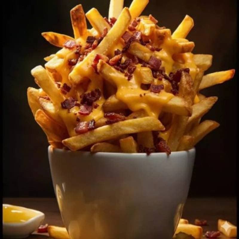 Batata Frita com Cheddar e Bacon P