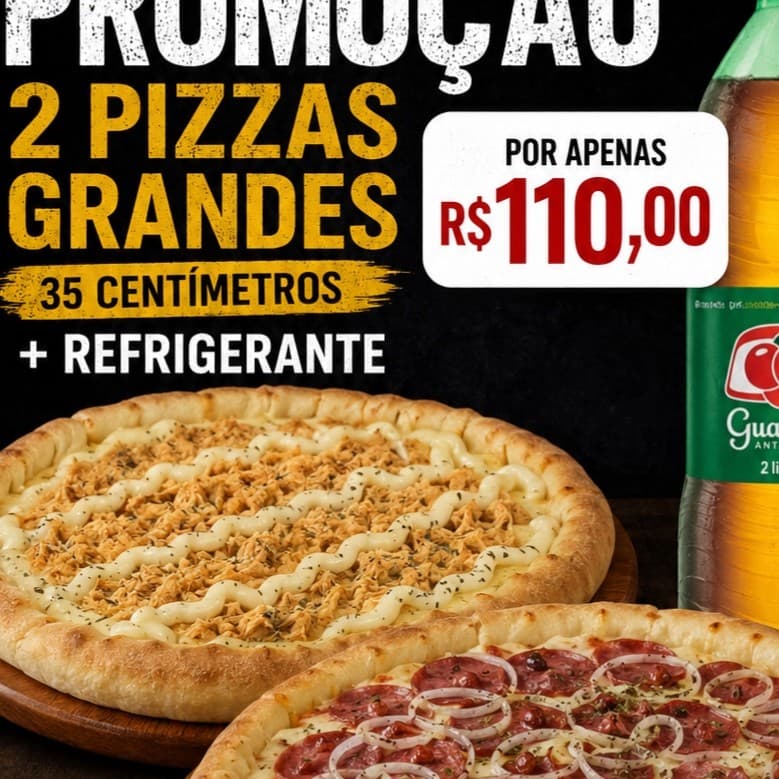 2 PIZZAS grande 35 CM + Refrigerante 2LT