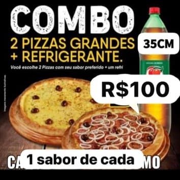 2 PIZZAS grande 35 CM + Refrigerante 2LT